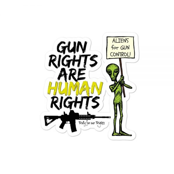 Aliens For Gun Control STICKER - Image 2