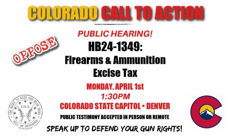 COLORADO: 11% Excise Tax on Firearms and Ammo PUBLIC HEARING! Plus Updates on Assault Weapons Ban, Sensitive Spaces Ban, and more!